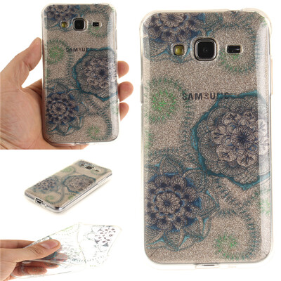 

Blue&green dream flower Pattern Soft Thin TPU Rubber Silicone Gel Case Cover for Samsung Galaxy J3J310