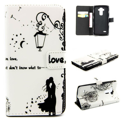 

Lovers and dandelion Design PU Leather Flip Cover Wallet Card Holder Case for LG Stylus LS770