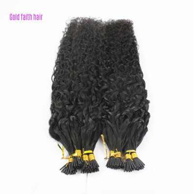 

1gs 100g Human Remy Hair Natural Black Brown Custom Capsule Keratin Stick I-tip Fusion Curly Human Hair Extensions