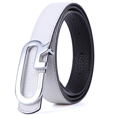 

Jingdong supermarket crocodile shirt CROCODILE fashion leather leather belt Japan&South Korea trend board buckle thin belt female 14613004-15 orange