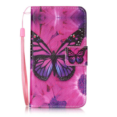 

Black Butterfly Design PU Leather Flip Cover Wallet Card Holder Case for Samsung Galaxy J1（2016）/J120F