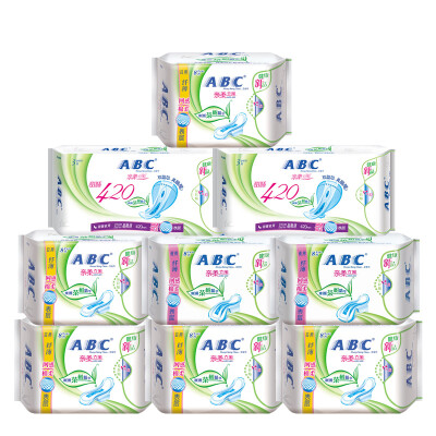 

Jingdong Supermarket ABC Australia tea tree essence series special equipment 9 pack sanitary napkins daily 40 night with 16 long night with 6 old&new packaging random delivery