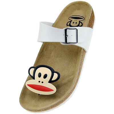 

PaulFrank рот обезьяны клип прохладный тапочки мужчин и женщин пары открытый пляж обувь мода пробки тапочки PF571 белый 41 ярдов