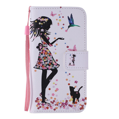 

Girl&Cat Design PU Leather Flip Cover Wallet Card Holder Case for SAMSUNG S7