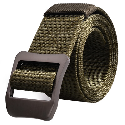 

DouGuYan Nylon Belt Men's Smooth Button Casual Pants Belt YD007 Army Green