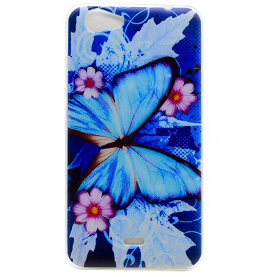 

Blue butterfly Pattern Soft Thin TPU Rubber Silicone Gel Case Cover for Wiko Pulp Fab 4G