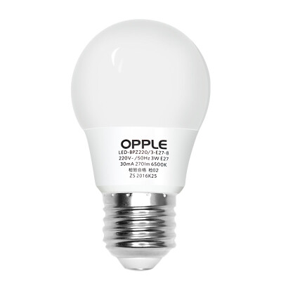 

[Jingdong supermarket] Op lighting (OPPLE) LED bulb ball bubble 7 watts E27 large screw mouth light source energy saving lamp 3000K yellow