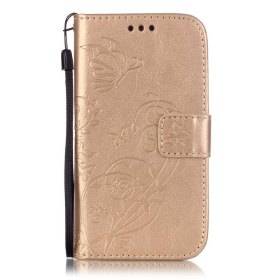 

Gold Flower Design PU Leather Flip Cover Wallet Card Holder Case for SAMSUNG NOTE4