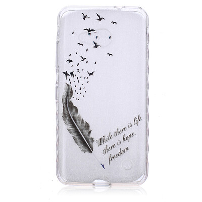 

Feathers&birds Pattern Soft Thin TPU Rubber Silicone Gel Case Cover for Microsoft Lumia 550