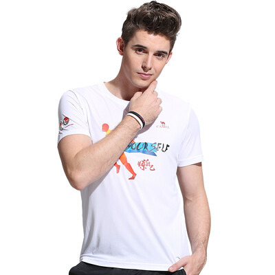 

Camel CAMEL short-sleeved sports T-shirt men&women couples models round neck comfortable comfortable moisture drying clothes C7S2U7307 white XXL