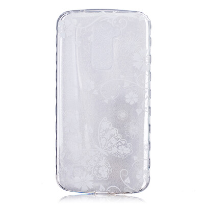 

White butterfly Pattern Soft Thin TPU Rubber Silicone Gel Case Cover for LG K10