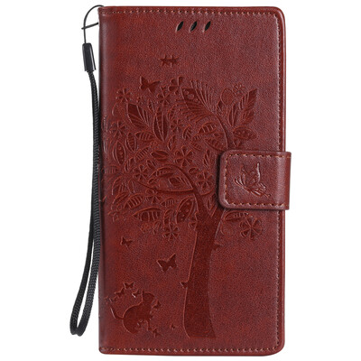 

Brown Tree Design Кожа PU флип крышки Кошелек Карты Держатель чехол для HUAWEI P8MINI