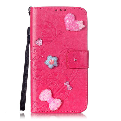 

Rose Flower Design PU Leather Flip Cover Wallet Card Holder Case for HUAWEI Y6