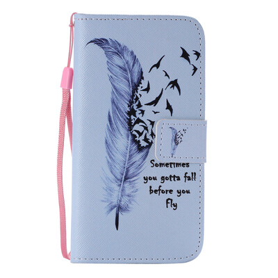 

Blue Feather Design Кожа PU откидной крышки Кошелек Карты Держатель чехол для SAMSUNG S7EDGE