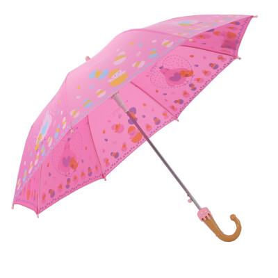 

Jingdong supermarket] paradise umbrella happy childhood high-density hit cloth children straight pole sunny umbrella bear leek 13007E