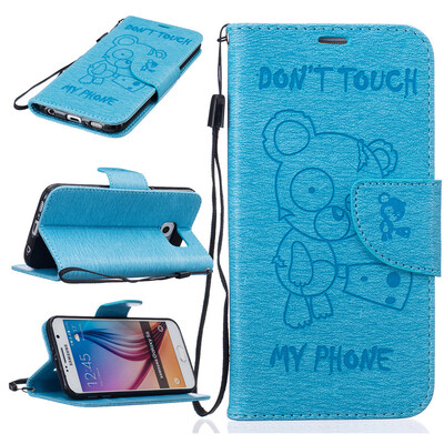 

Light Blue Bear выбитый PU кожаный бумажник чехол Классический откидная крышка с подставкой Функция и слот кредитной карты для Sam