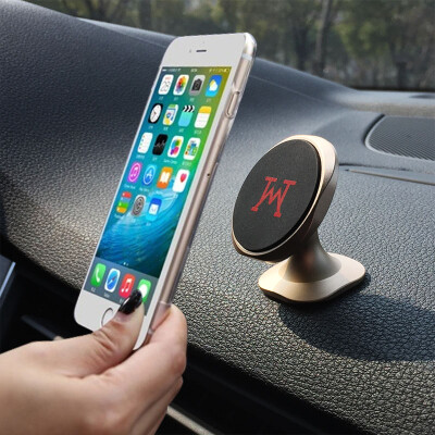 

TIEMOTU CXZJ09 mobile phone navigation magnetic bracket vehicle center console magnetic navigation mobile phone bracket with 3 pieces of magnetization can be 360 ​​degree rotation earth Hao gold