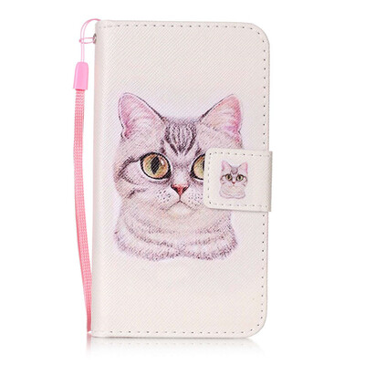 

Короткие волосы Cat Дизайн PU кожа флип Обложка Кошелек Карты Держатель чехол для Moto ROKR E2