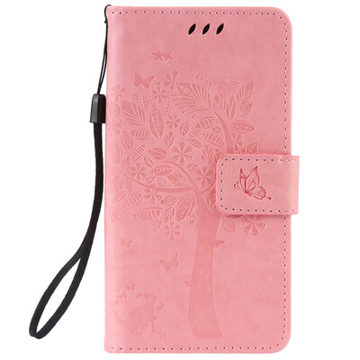 

Pink Tree Design PU Leather Flip Cover Wallet Card Holder Case for Zenfone Go ZB452KG