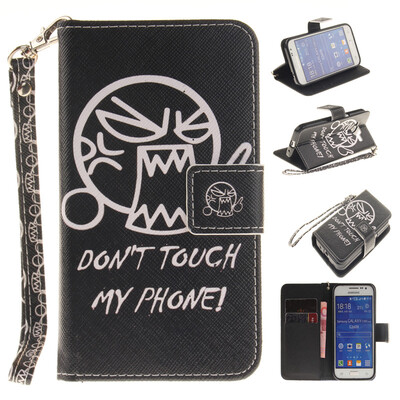 

Do not touch me Design PU Leather Flip Cover Wallet Card Holder Case for SAMSUNG GALAXY CORE Prime G360