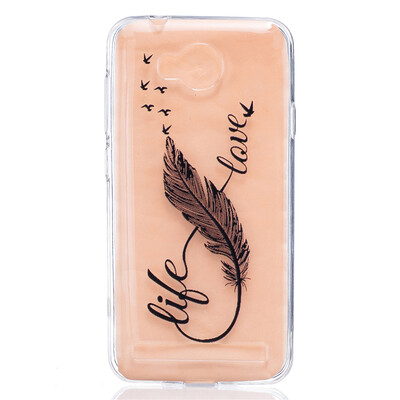 

8 Words feathers Dress girl Pattern Soft Thin TPU Rubber Silicone Gel Case Cover for HUAWEI Y3 II