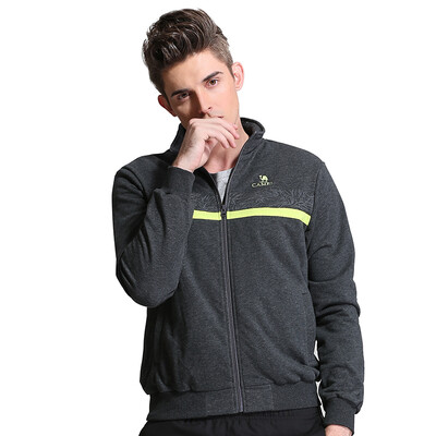 

Camel (CAMEL) sweater male cardigan jacket long sleeve collar zipper casual sportswear C7S2U7665 deep flower gray XXL