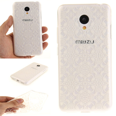 

Half white flowers Pattern Soft Thin TPU Rubber Silicone Gel Case Cover for MEIZU MX3