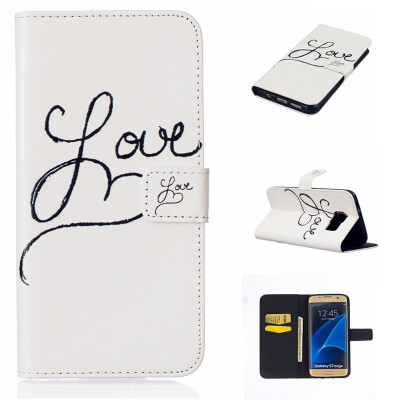 

Love Design PU Leather Flip Cover Wallet Card Holder Case for SAMSUNG GALAXY S7 EDGE