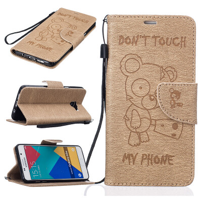 

Gold Bear Style Embossing Classic Flip Cover with Stand Function and Credit Card Slot for SAMSUNG Galaxy A5 2016/A510