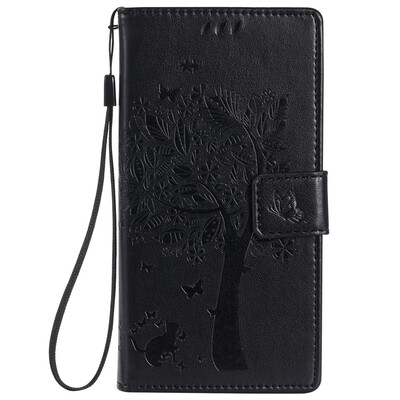 

Black Tree Design PU Leather Flip Cover Wallet Card Holder Case for HUAWEI P8MINI