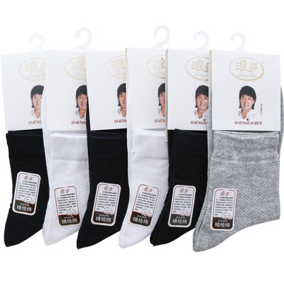 

Langsha LangSha socks men in the spring&summer mesh cotton socks breathable absorbent cotton socks 6 pairs of mixed color 26-28cm