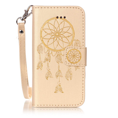 

Golden Wind Chime Design PU Leather Flip Cover Wallet Card Holder Case for IPHONE 7