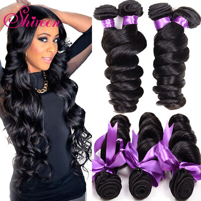 

7A Unprocessed Malaysian Virgin Hair Loose Wave Shireen Hair Malaysian Loose Wave Human Hair Weave 4 Bundles Malaysian Loose Wave