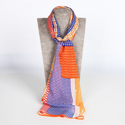 

Gem butterfly scarf female spring&autumn mulberry silk long beach towel summer thin wild scarf 177 52 10 Mimi Qiao its fine gift box packaging geometric rhythm