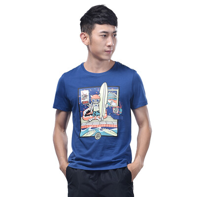 

XTEP Men&39s short sleeve t-shirt casual short round neck breathable sports jacket 985229011136 gray blue XL