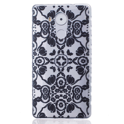 

Black flowers Pattern Soft Thin TPU Rubber Silicone Gel Case Cover for HUAWEI Mate 8