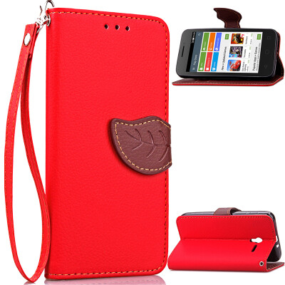 

Red Design PU Leather Flip Cover Wallet Card Holder Case for Alcatel OneTouch Pixi3 45