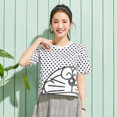 

Semir summer round with a round pocket cartoon head wave point printing half sleeve T shirt 12216000134 white tone L