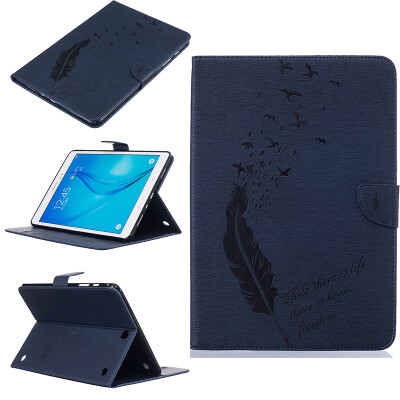 

Blue feathers Style Embossing Classic Flip Cover with Stand Function and Credit Card Slot for Samsung Galaxy Tab A 9.7 T550