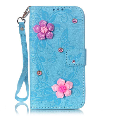 

Blue Butterfly Design PU Leather Flip Cover Wallet Card Holder Case for IPHONE 7PLUS