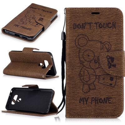 

coffee Bear Style Embossing Classic Flip Cover with Stand Function and Credit Card Slot for LG G6