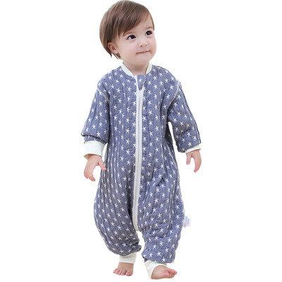 

Like baby elepbaby baby sleeping bag spring&autumn baby soft water washed cotton split gauze sleeping bag children  code gray 85X38CM