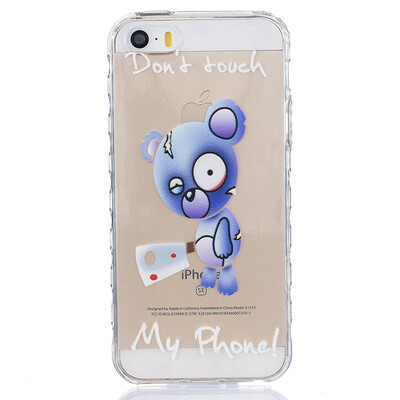 

Blue bear Pattern Soft Thin TPU Rubber Silicone Gel Case Cover for PHONE 55S5SE