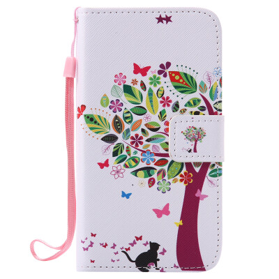 

Tree and Cat Design PU Leather Flip Cover Wallet Card Holder Case for NOKIA 640