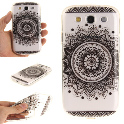 

Black mandala Pattern Soft Thin TPU Rubber Silicone Gel Case Cover for SAMSUNG Galaxy S3 I9300