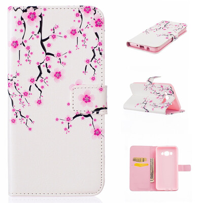 

Plum blossom Design PU Leather Flip Cover Wallet Card Holder Case for SAMSUNG Galaxy J5 2016J510