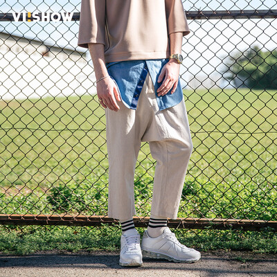 

Wei Xiu viishow casual pants men and cotton casual trousers men breathable linen pants straight pants male KB12771721 khaki XL