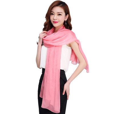

Jingdong supermarket Lan Shiyu LANSHIYU W0591 silk scarves spring&summer silk pure color long shawl scarf pink