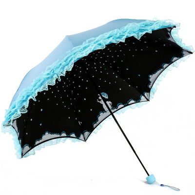 

Heaven umbrella sunscreen value UPF50 mercerized velvet black rubber twisted sun umbrella sunny umbrella 31804E blue