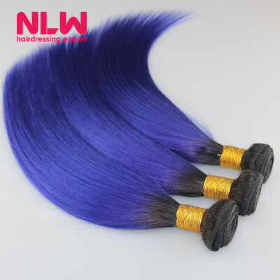 

Ombre Human Hair 1B/Purple Brazilian Straight Hair Sew In Weft 8A Grade Virgin Brazilian Hair Extension 5 Bundles Weave Thick
